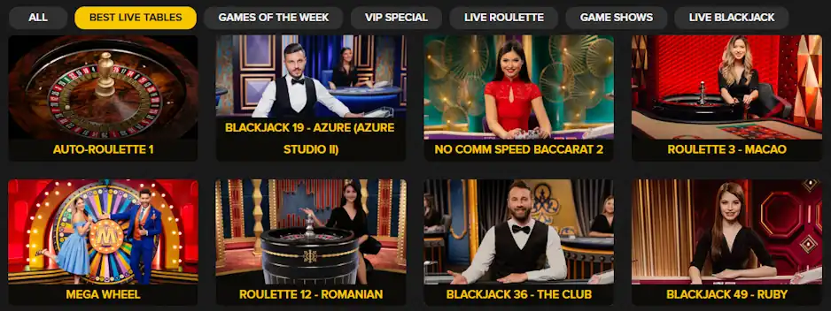 Live Casino Betfinal with real dealers