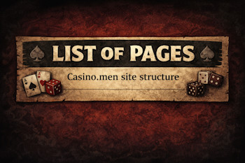 Casino.men site structure – list of pages