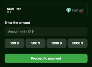 Deposit and receive of winnings