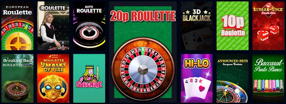 SlotSite.com roulettes and other table games